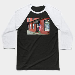 Cold Spring, NY - Street With Red Building Baseball T-Shirt